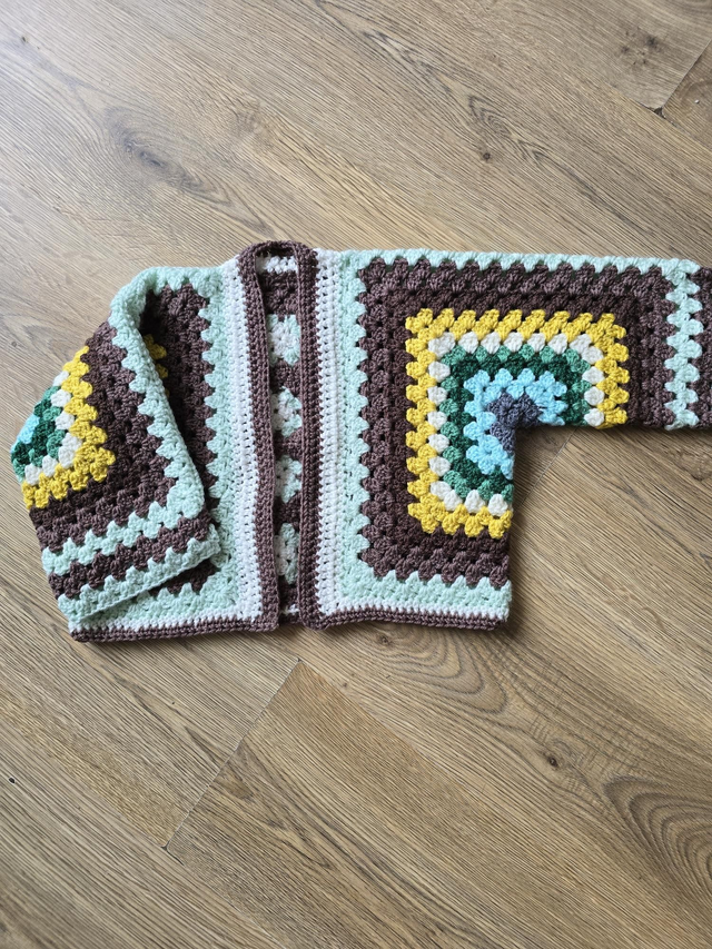 Crochet granny square hexagon cardigan child