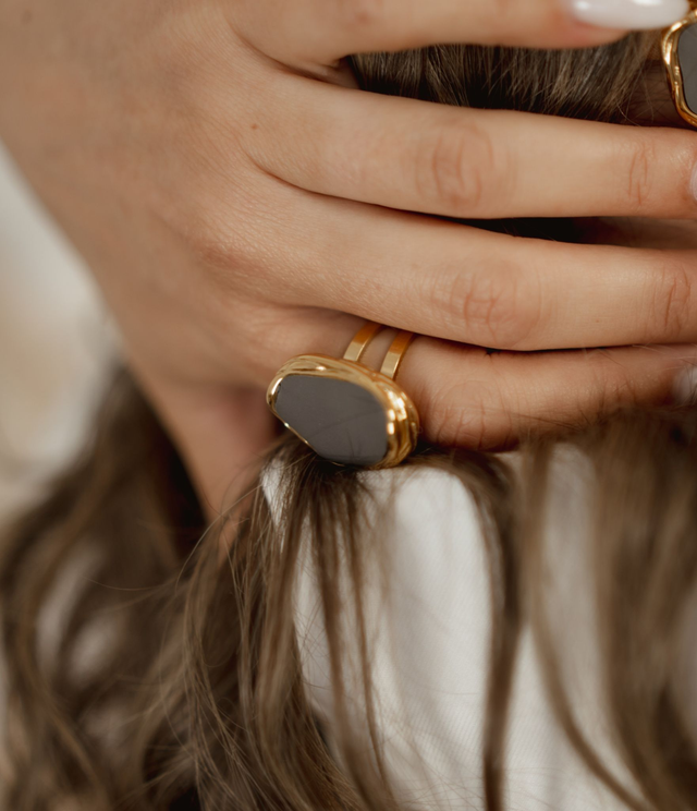 Ring with Polymer Clay ~ Bold