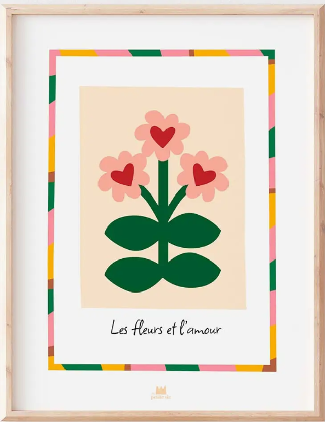 Affiche Les fleurs et l'amour - 30x40 cm
