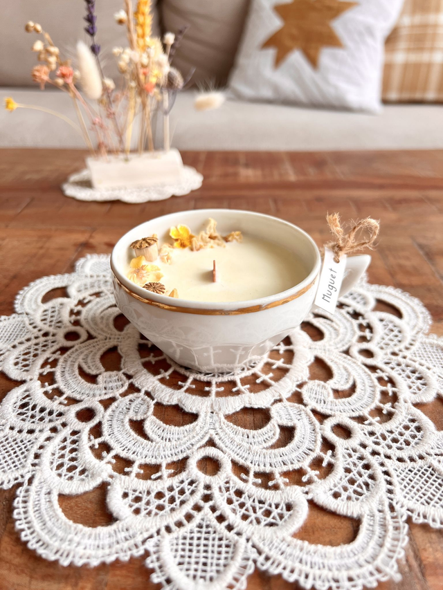 ✨ Bougie Muguet - tasse à thé "facettes"