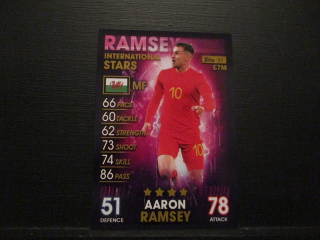 Aaron Ramsey - International Stars Match Attax 101 Original Trading Card