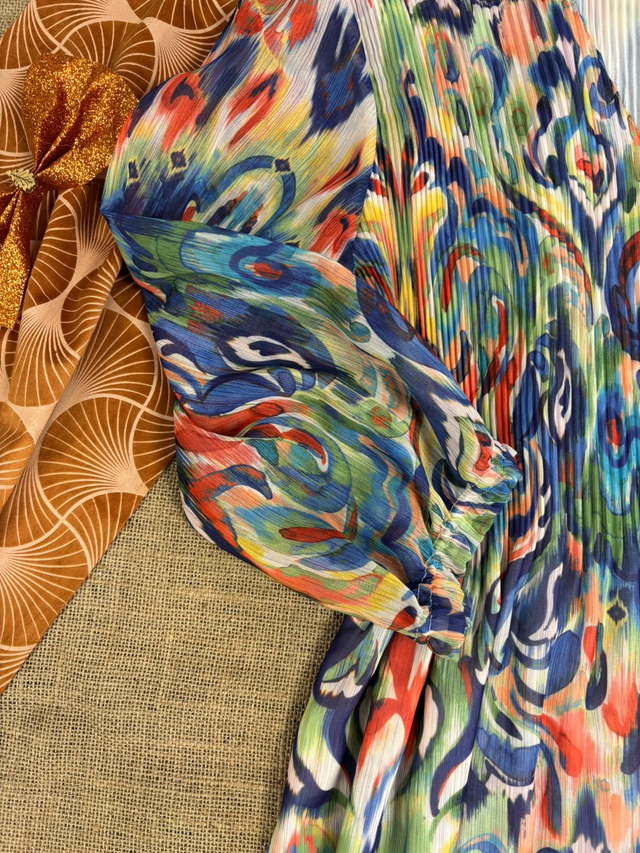 Robe Longue Imprimée Multicolore