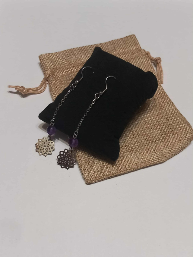 Boucles d'oreilles Stela argent - Améthyste