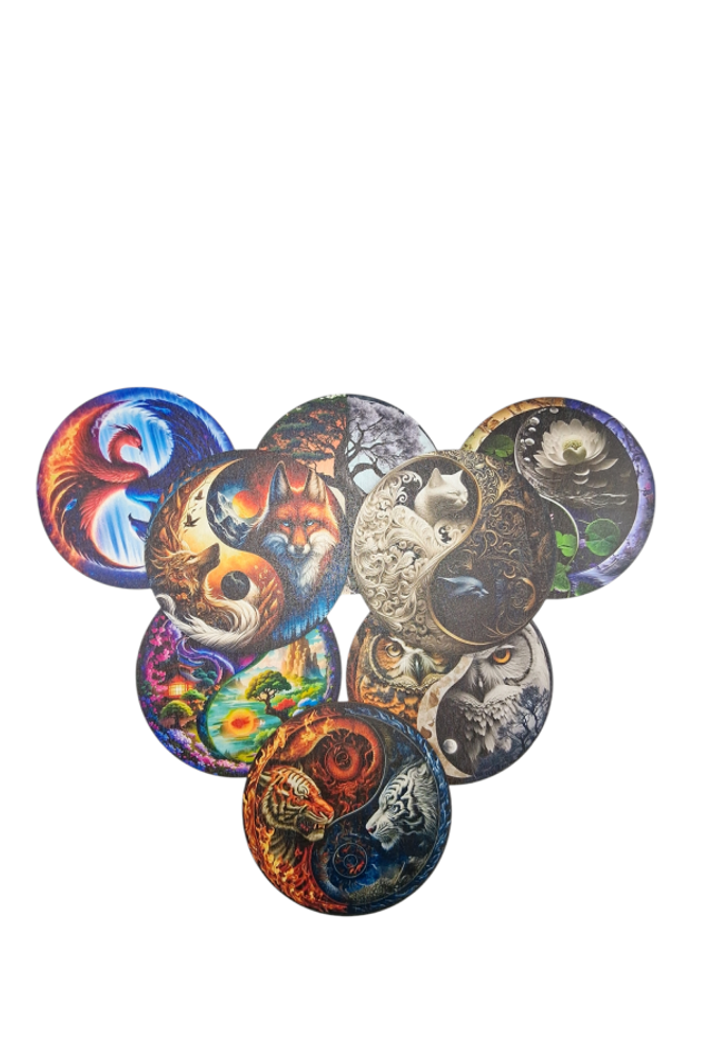 Untersetzer verschiedene Yin Yang Modele