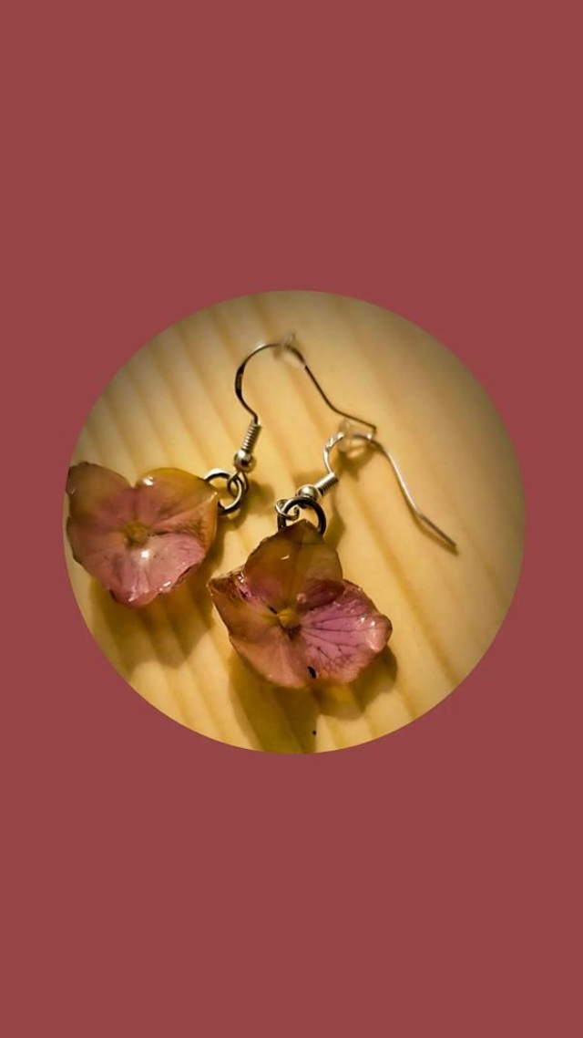 Boucles d'oreilles Hortensias