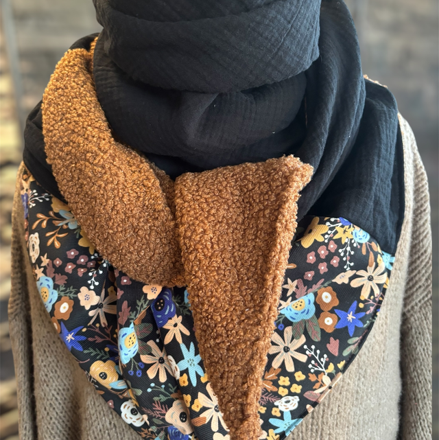 ÉCHARPE NUIT DORÉE – Collection Jardin Secret