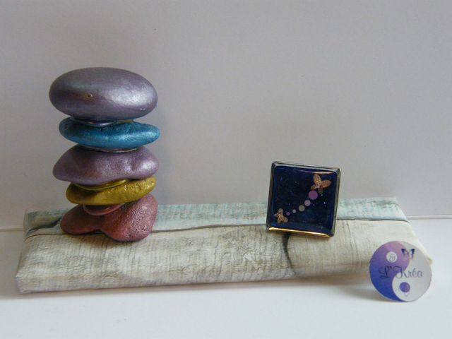 Carré papillon Bleu