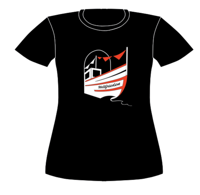 T-Shirt Damen schwarz, große Brücke, S;