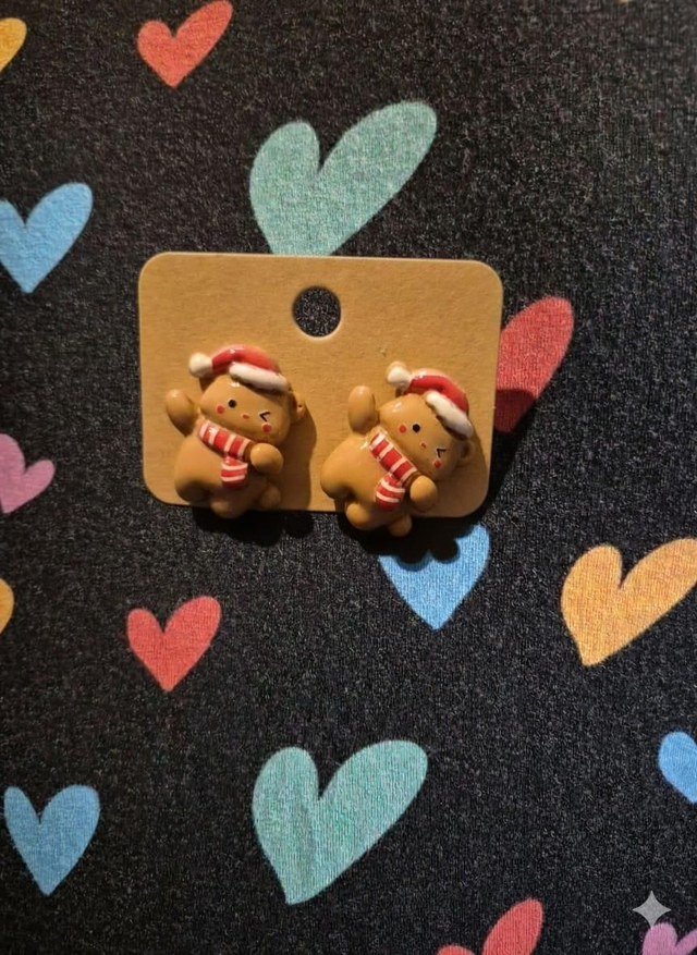 Christmas gingerbread men earrings 