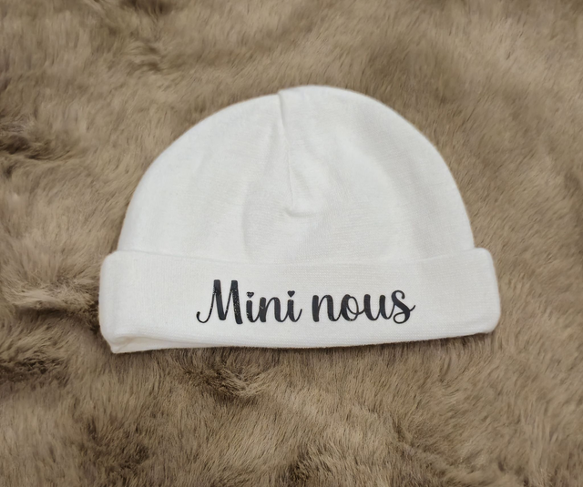 Bonnet de naissance "mini nous"