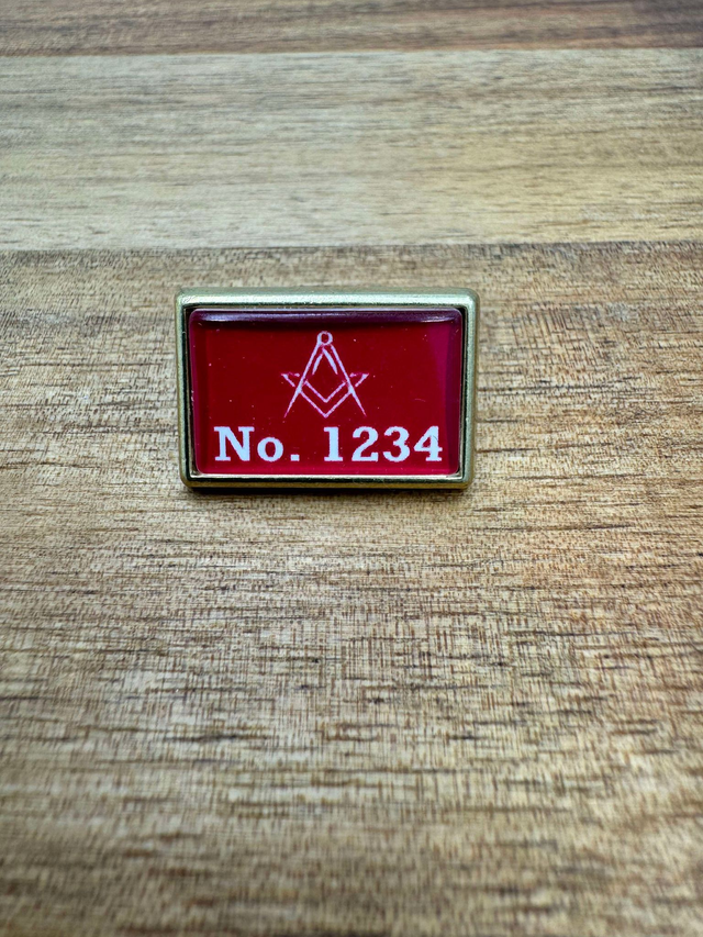 Custom Lodge Lapel Pin - Red