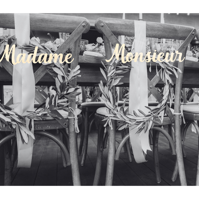 Dos de chaise (Lot de 2) Monsieur - Madame - Personnalisable