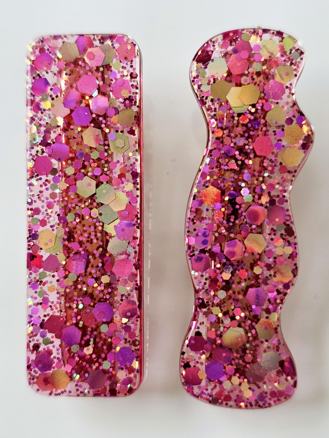 DUO BARRETTES ROSES PAILLETE