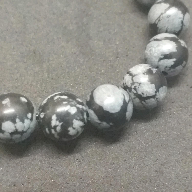 Perle d'obsidienne neige 