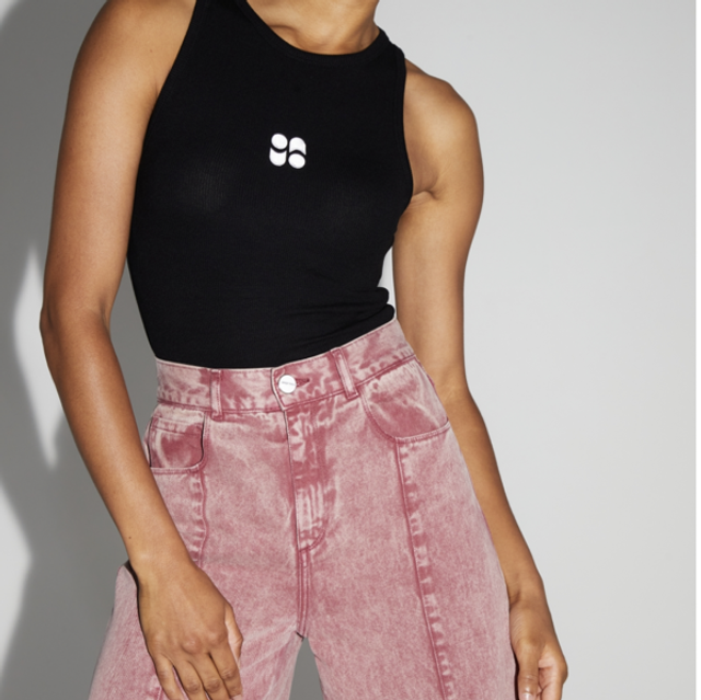 Imprevu Top Essential Black Logo White