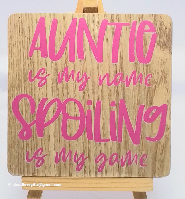 Auntie Hand Designed Rustick Wooden Coaster.