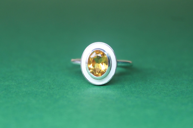 Bague émaillée Tamara | Citrine