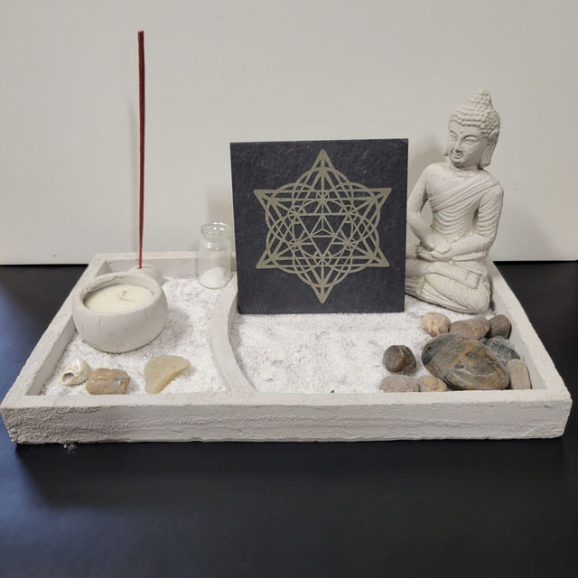 dessous de verre ardoise 'cube de métatron -  version merkaba"