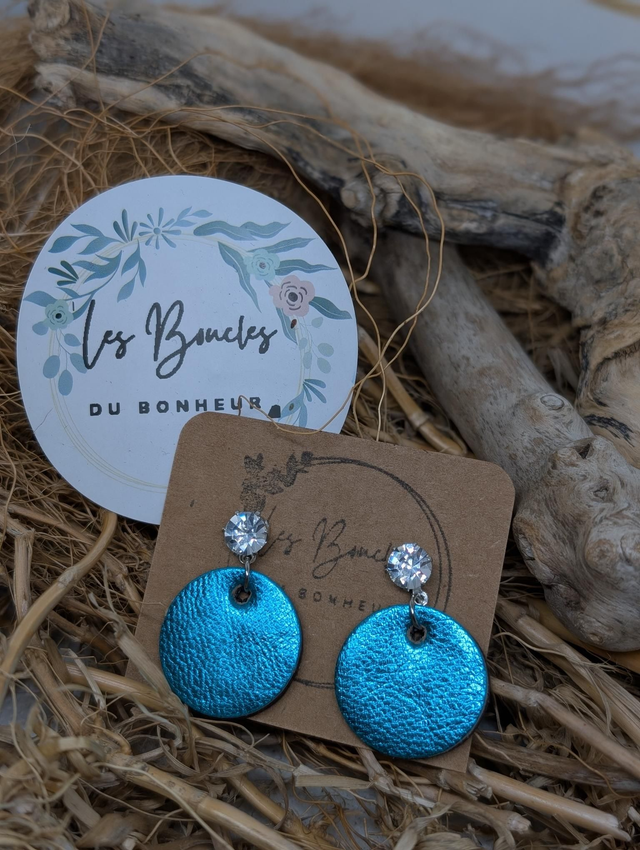 Boucles d'oreilles Anti Gaspi bleu ag050