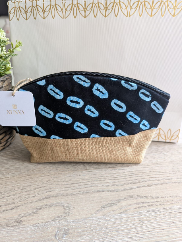 Lot de pochettes en wax et toile de jute