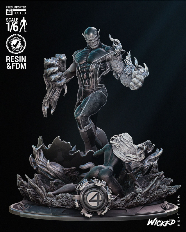 Diorama résine SUPER SKRULL (les 4 fantastiques) version comics