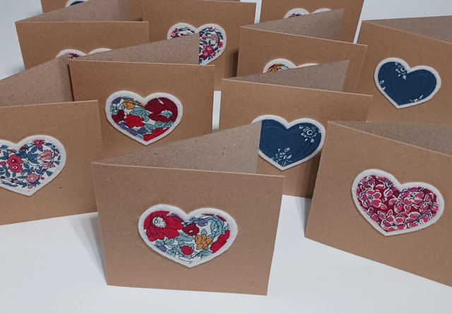 Liberty Fabric Heart Card