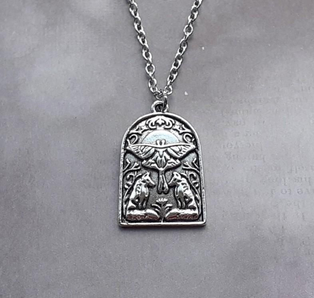 Lunar Moth and Foxes Necklace 