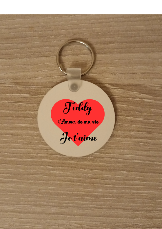 Porte clé cœur rouge l&#039;amour de ma vie