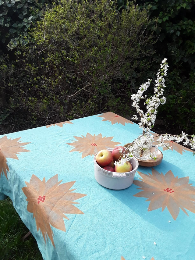 Nappe en lin vert d'eau