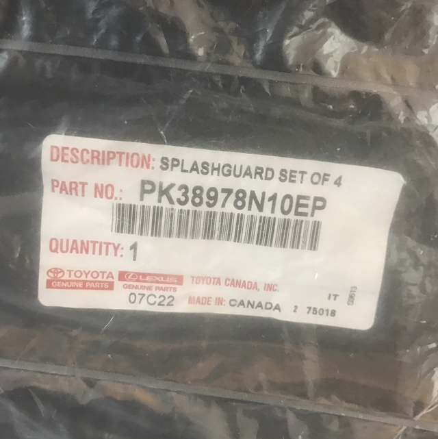 Sold - Lexus NX 2021 Splashguard Set of 4 (Genuine) - Part number PK38978N10EP - LE07B - also LE07C &amp; D 