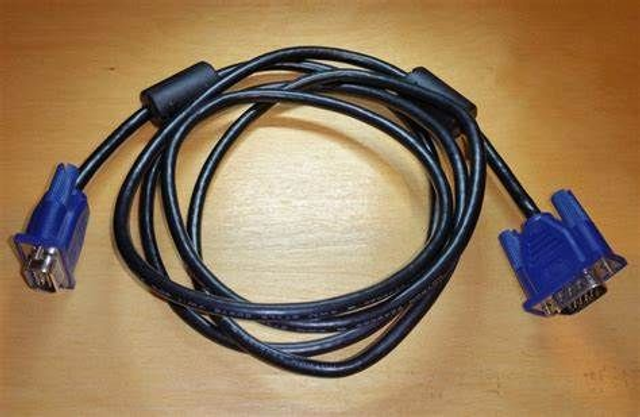 VGA auf VGA Kabel, Schwarz/Blau, 1.80M