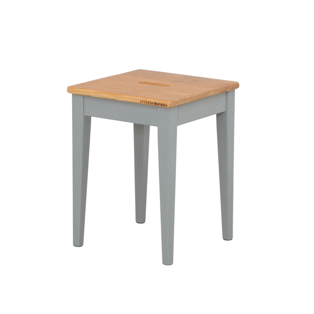 UNIK Altholz Hocker silbergrau