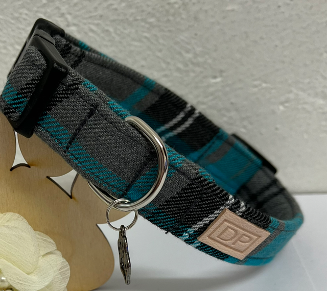Teal Tartan Collar  