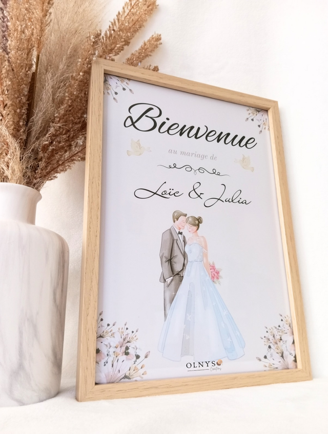 Affiche Mariage (personnalisable) - Couple de Mariés