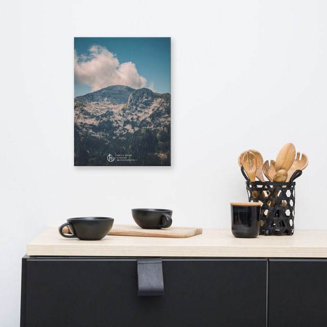 Canvas paesaggistico di montagna perfetto per decorare la tua cucina con uno stile rustico e rilassante