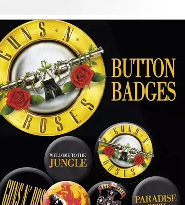 Guns N Roses Lyrics &amp; Logos Badge Pack