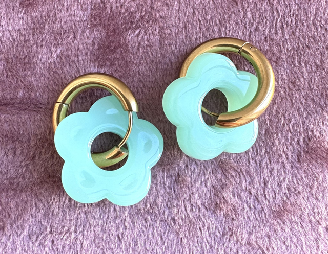 Boucles fleurs (la paire) acrylique ou acétate