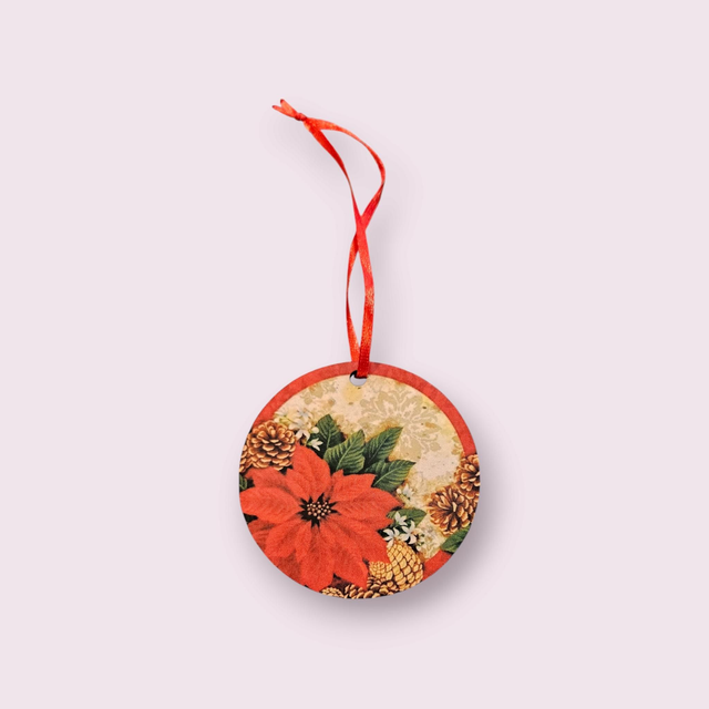 Boule de Noël fleur de poinsettia