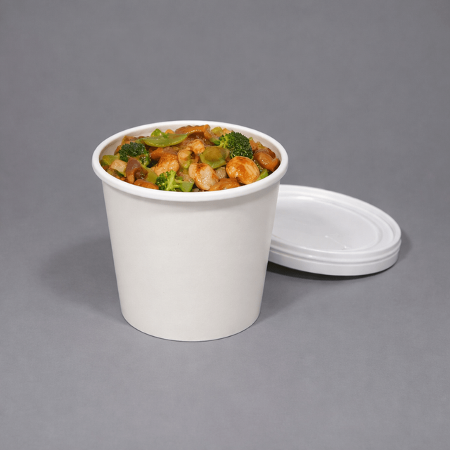 16oz White Soup Containers with Lids