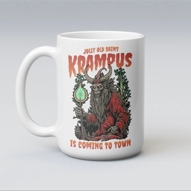 Krampus Jolly Old Saint 11oz Mug  Dark Black Christmas Demon Mug Birthday Gift
