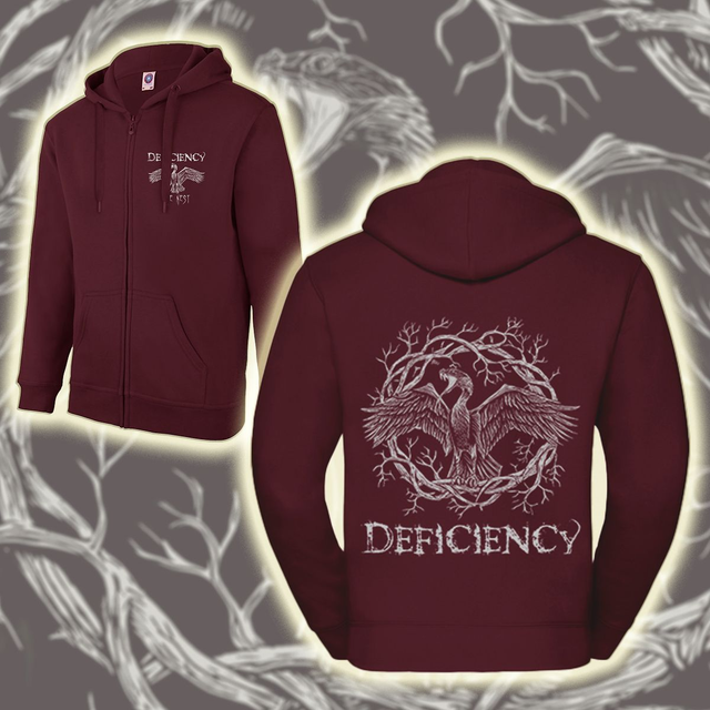 NEW !!! ZIPPER HOODIE - DEFICIENCY "The Nest" 2025 - BURGUNDY