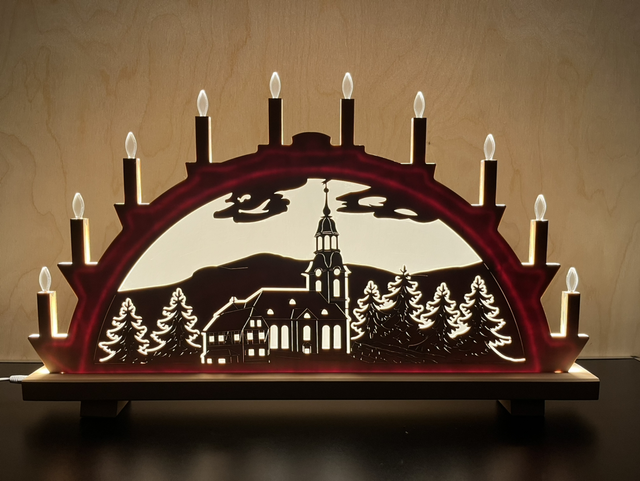Schwibbogen Motiv „Kirche Drebach“ 65cm