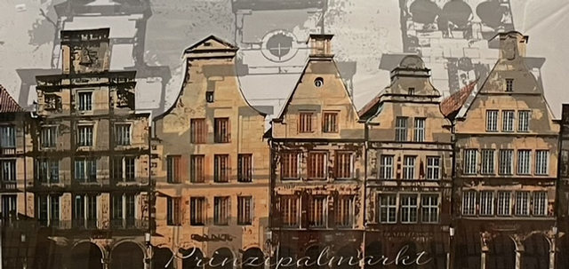 Münster Prinzipalmarkt braun/beige - Leinwanddruck 