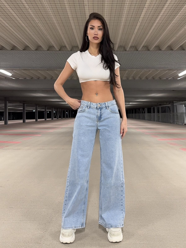 Redial Low Rise Wide Leg Jeans