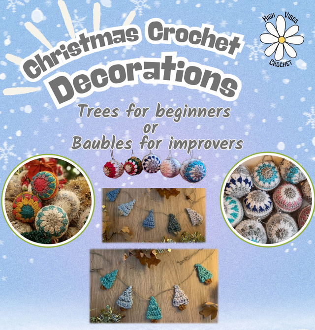 Christmas Crochet at Gorton Monastery 3rd Dec 11.30am to 1pm Baubles and Trees (1)