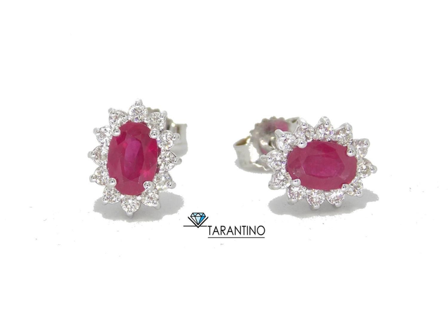 GADV ORECCHINI ORO BIANCO 18 KT RUBINI BIRMANI