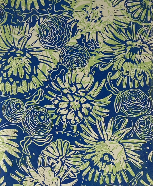 Flower Power Blauw groen