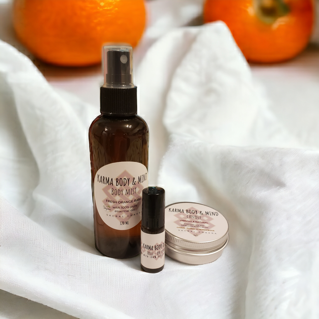      Karma Body &amp; Mind -      SACRAL CHAKRA  Vibrant &amp; Natural Gift Set ,  3 pieces  