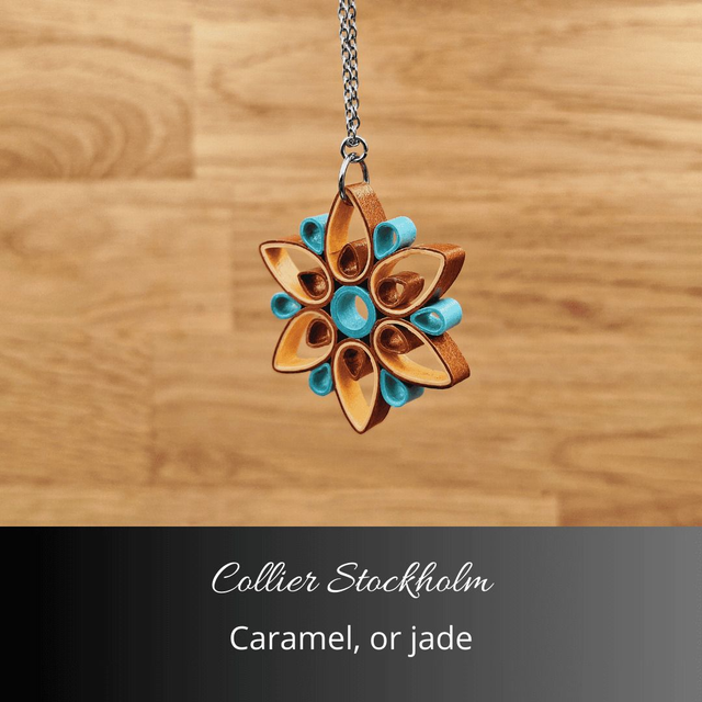 Collier Stockholm - Caramel, or, jade