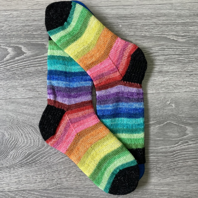 'Sparkle Rainbow' Socks - Luxury Marino wool - UK 5-7